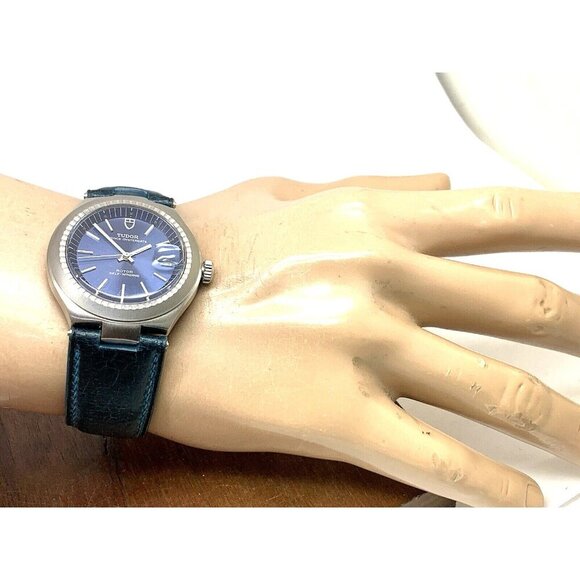 Tudor Mens Watch 9101/0 Vintage Prince Oysterdate Swiss Automatic Blue Dial 38mm - Picture 3 of 13